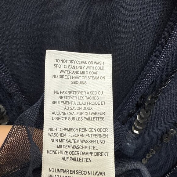 Adrianna Papell Womens Size 2 Navy Beaded V Neck Formal Gown Cocktail Dress NWT - Picture 11 of 12